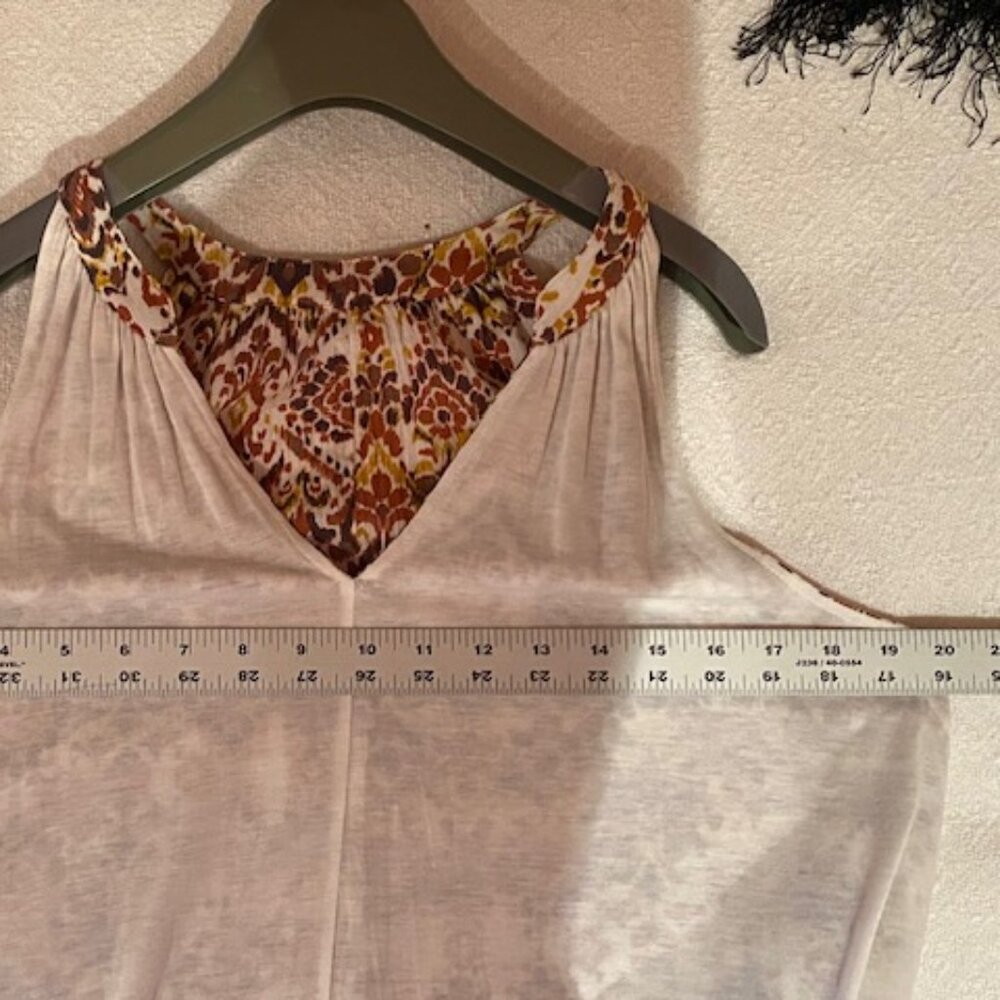 Garnet Hill Cream, Brown and Yellow Patterned Sleeveless Dress - Picture 12 of 14